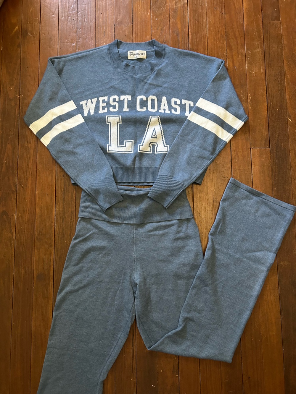 No Boundaries Slate Blue Crewneck Sweater